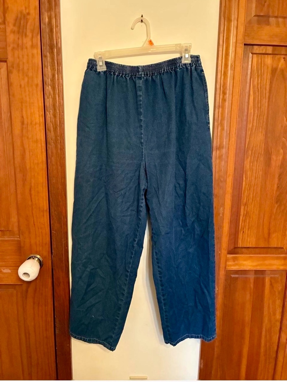 Eskandar Relaxed Elastic-Waist Denim Chinos - Blue - Picture 5 of 6